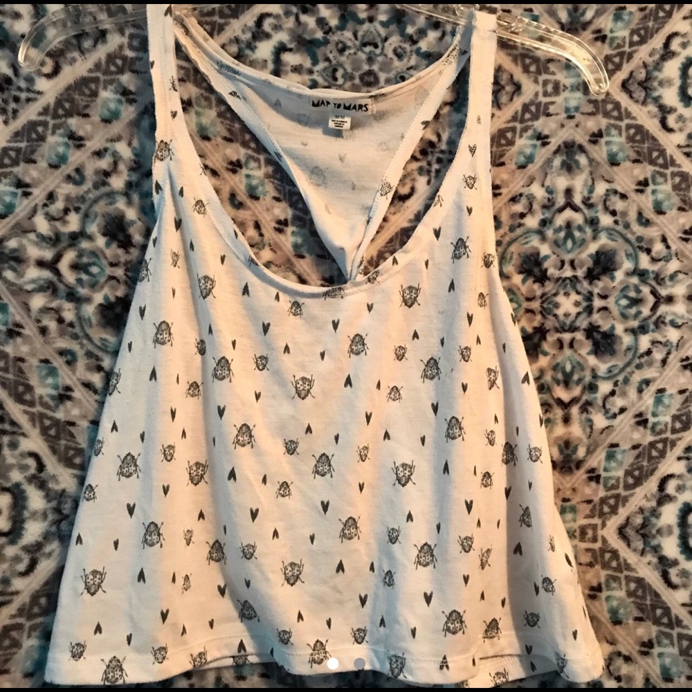 Cropped Ladybug and Hearts Tank Top